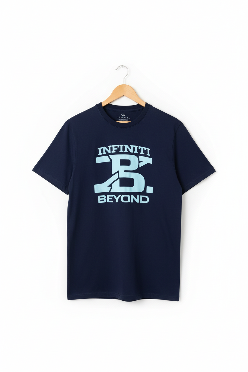 T-Shirt - Light Blue Logo on Navy